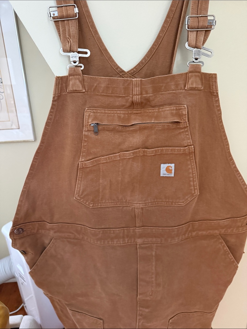 Carhartt Brown Work Overalls with Bib Pocket- Relaxed Fit - Picture 3 of 6